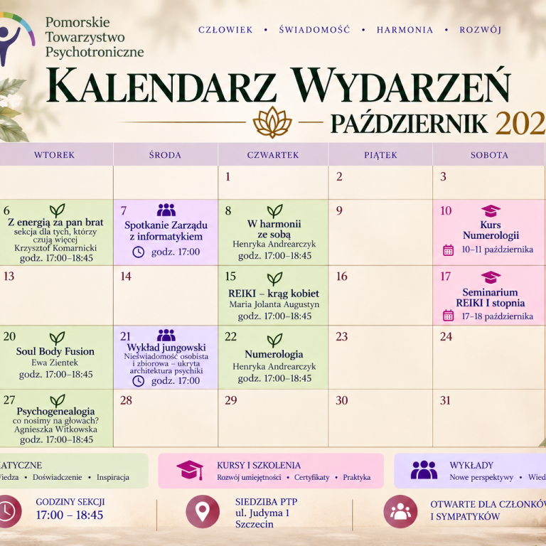 Strona z kalendarza Ptp